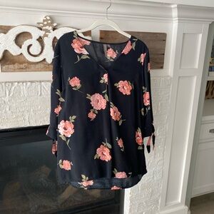 Floral V-Neck Women's Top